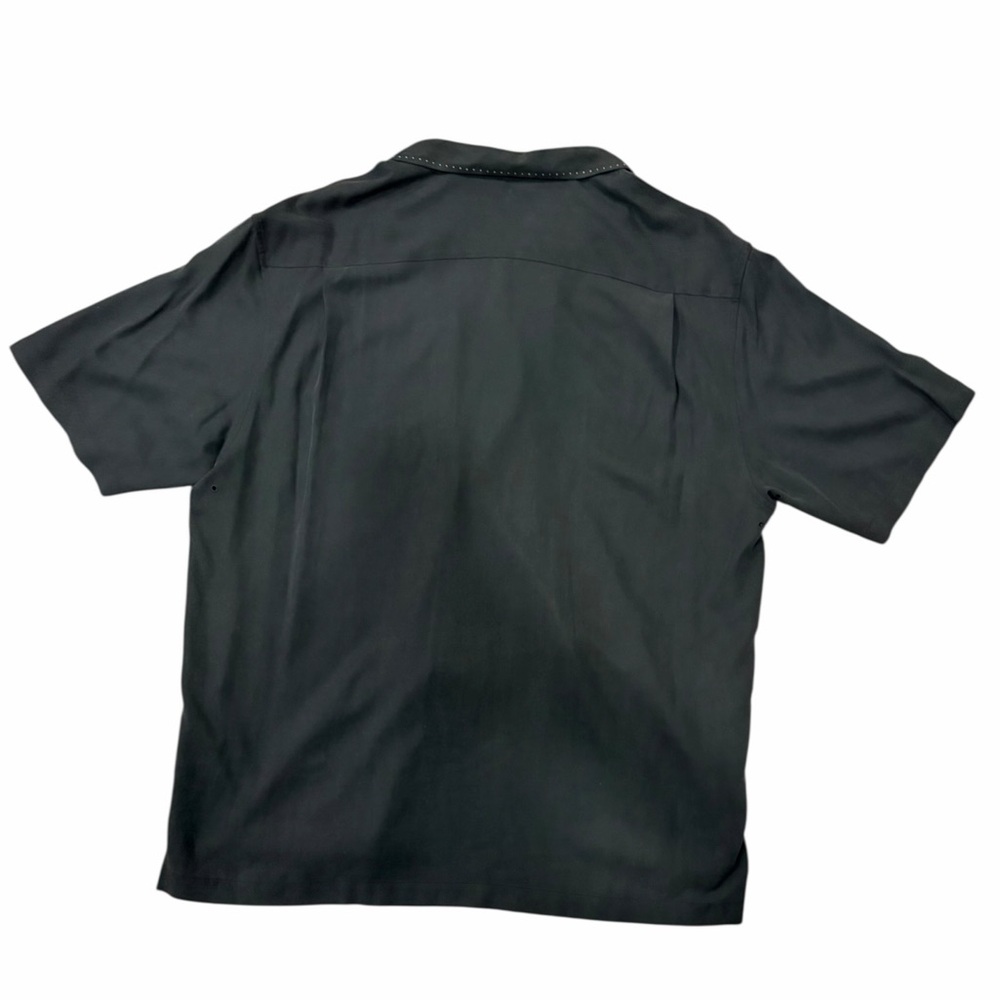 Nat Nast 100% Silk Las Vegas Map Embroidered Shirt Black Size L - Picture 5 of 6